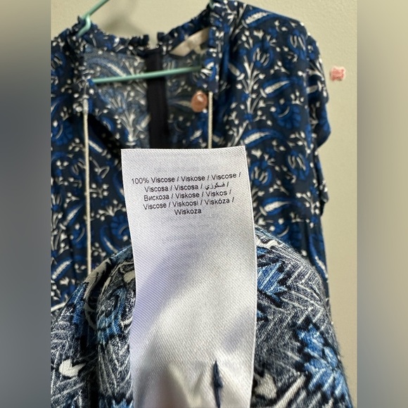 NEW Part Two Copenhagen Landeal Blue Paisley Midi Dress Women’s US 12/EU 44 - Picture 7 of 10